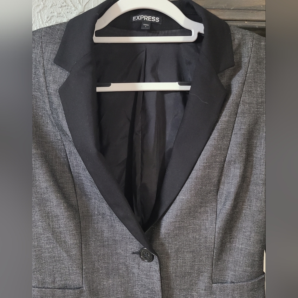 Express women's gray/black single-button fitted b… - image 6